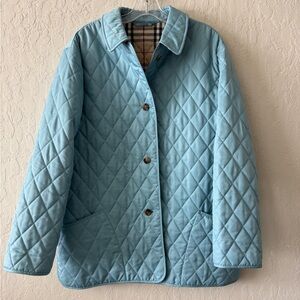 Burberry Blue Quilted Jacket size Large